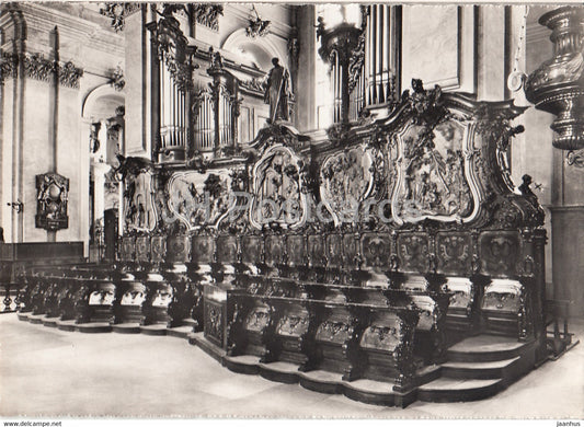 Chorgestuhl - Kathedrale von St Gallen - cathedral - 13 - old postcard - Switzerland - unused - JH Postcards