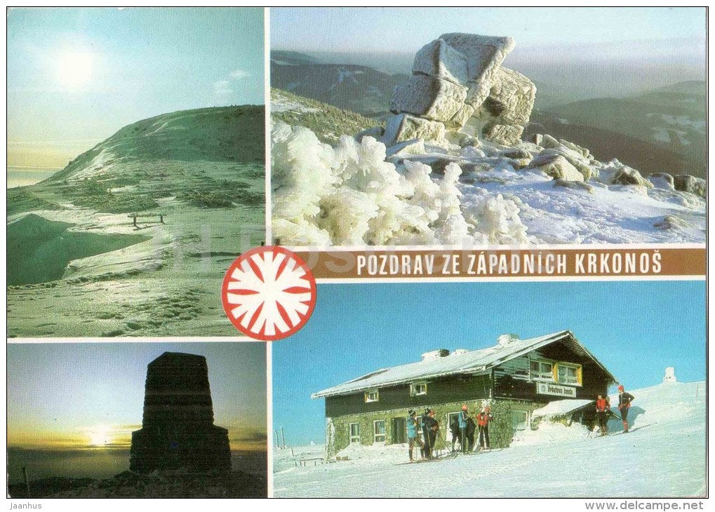 Krkonose - B. Hance mound - Harrachovy stone - Kotel mountain - Czechoslovakia - Czech - unused - JH Postcards
