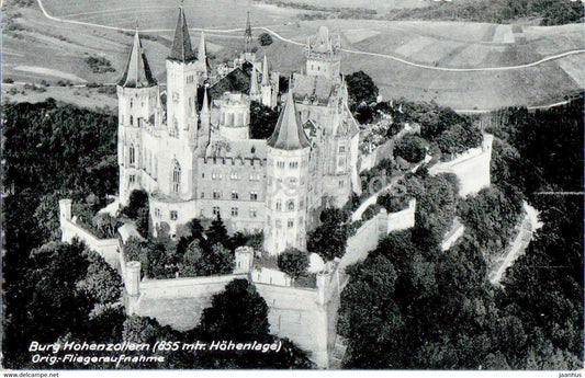 Burg Hohenzollern - Fliegeraufnahme - castle - old postcard - Germany - unused - JH Postcards