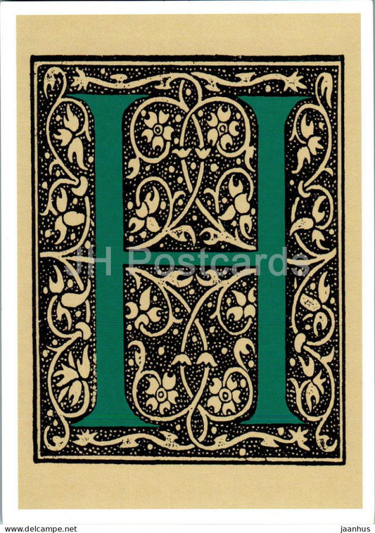 Ornamental initials designed by Geoffrey Tory - Germany - unused - JH Postcards