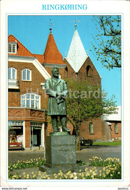 Ringkobing - Torvet - square - Christensen monument - RIN 9 - 1995 - Denmark - used - JH Postcards