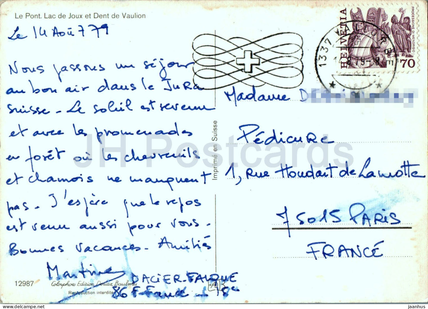 Le Pont - Lac de Joux et Dent de Vaulion - 12987 - 1979 - Switzerland - used