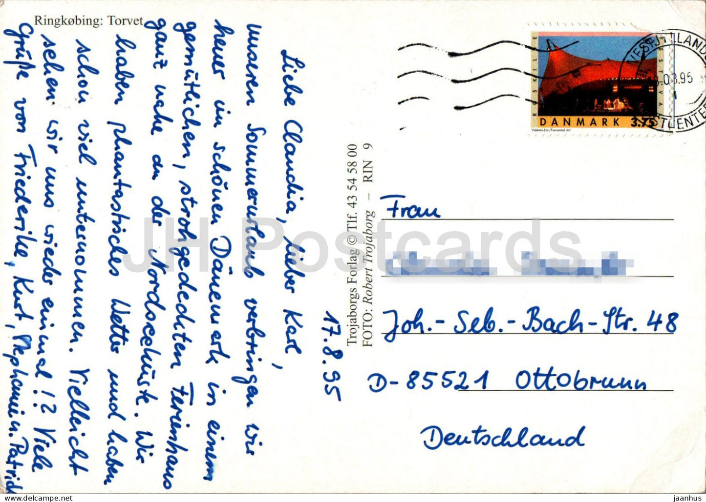 Ringkobing - Torvet - place - Monument Christensen - RIN 9 - 1995 - Danemark - occasion 