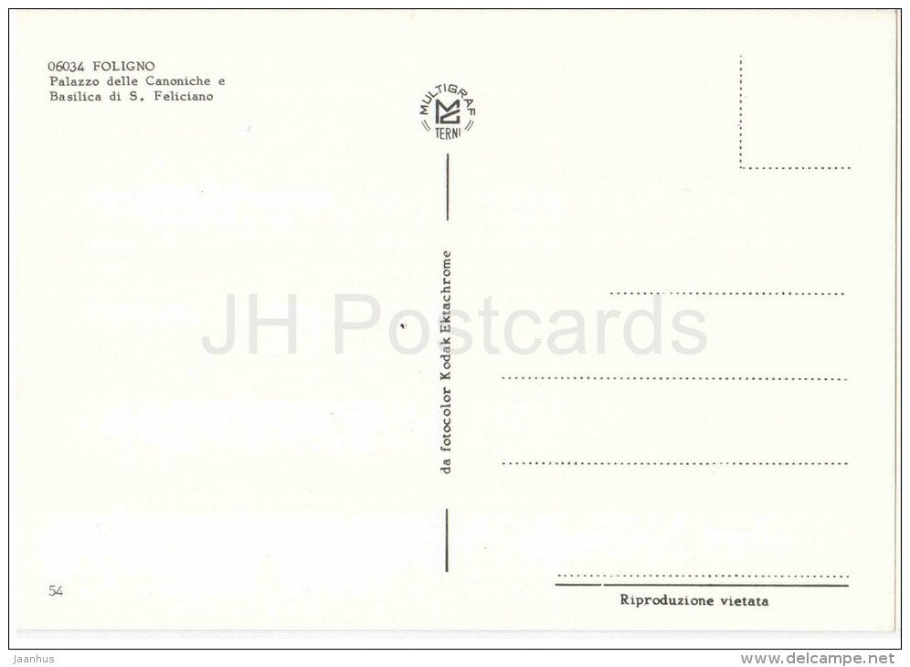 Palazzo delle Canoniche e Basilica di S. Feliciano - palace - Foligno - Umbria - 06034 - 54 - Italia - Italy - unused - JH Postcards