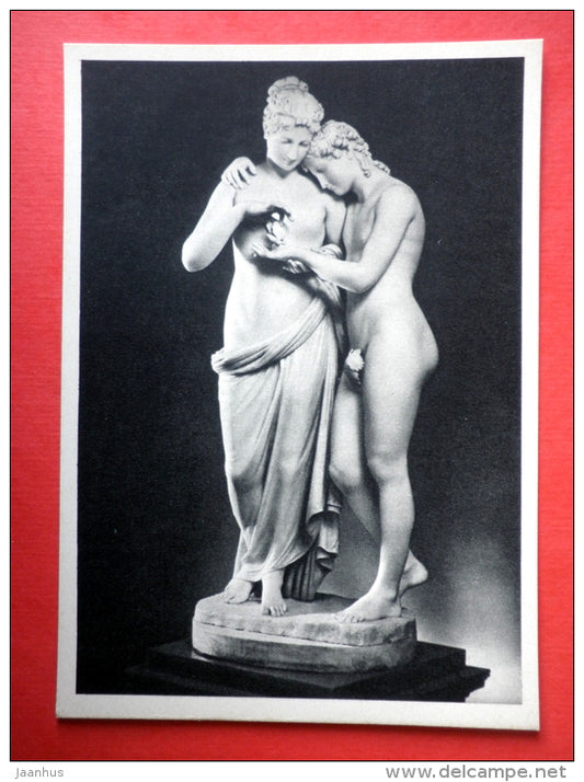 Cupid and Psyche by Antonio Canova - sculpture - italian art - unused - JH Postcards