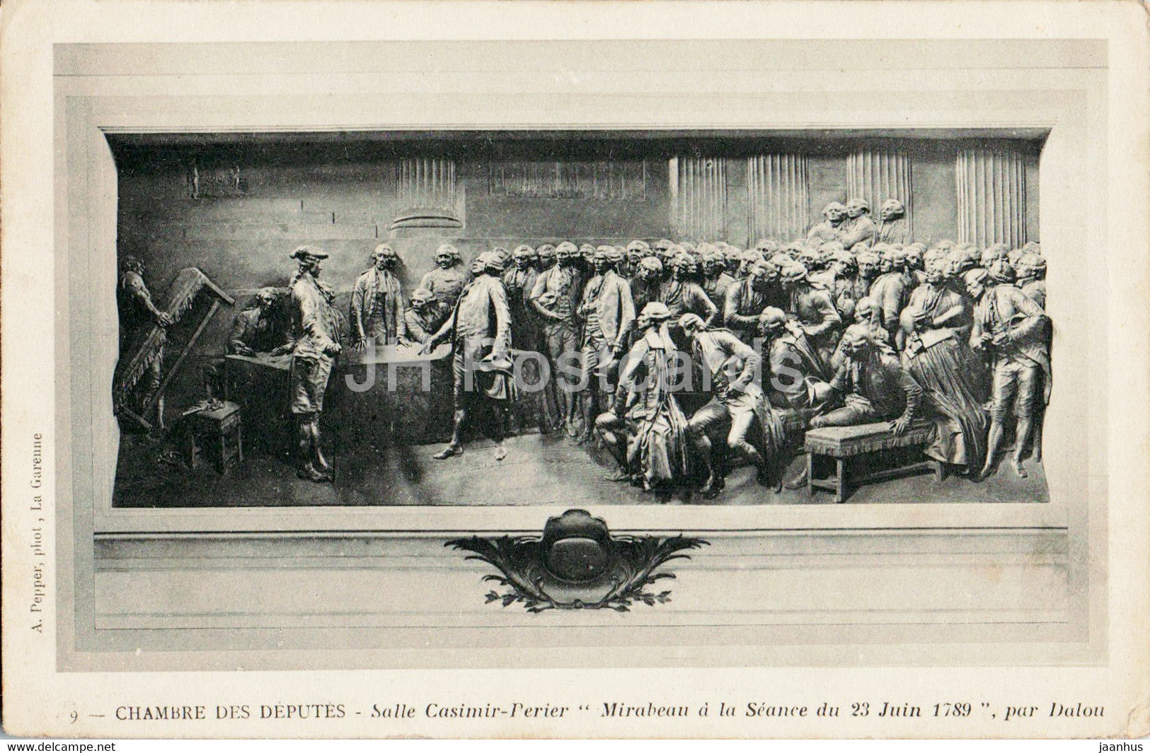 Chambre des Deputes - Salle Casimir Perier - Mirabeau a la Seance du 23 Juin 1789 - old postcard - 1915 - France - used - JH Postcards
