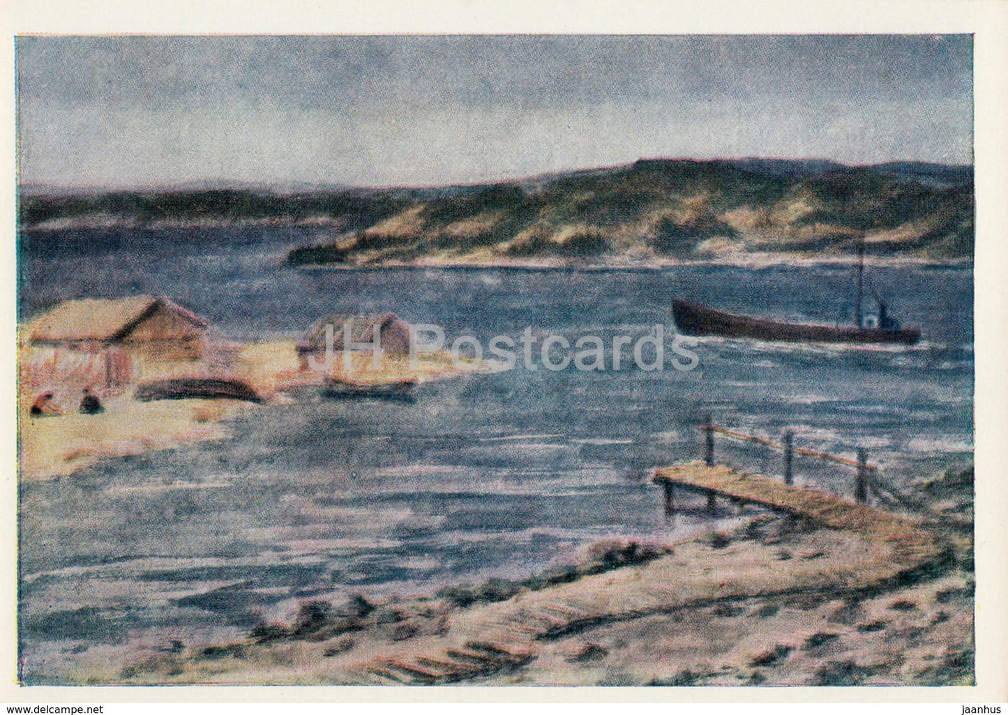 painting by L. Denisov - Near Belomorsk - In Karelia - Russian art - 1971 - Russia USSR - unused - JH Postcards