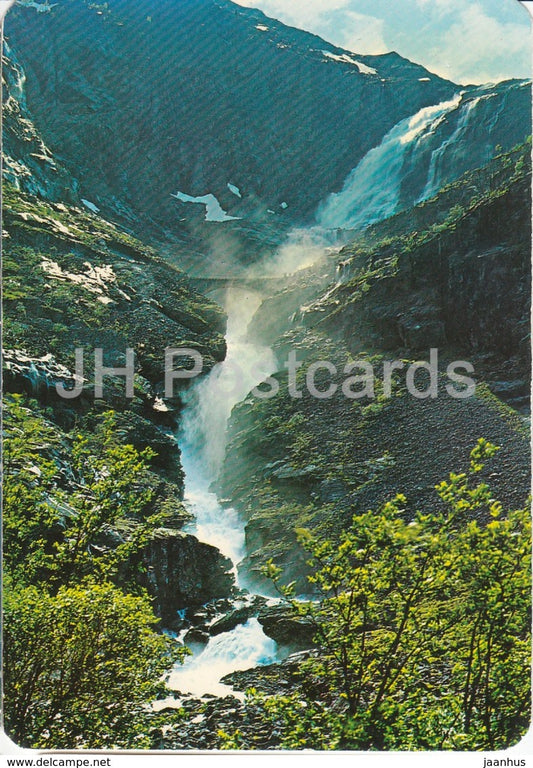 Trollstigen - Romsdal - waterfall - mountain - Norway - used - JH Postcards