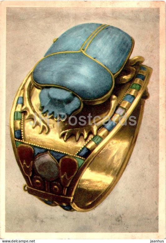 Tutankhamon treasures - Gold bracelet decorated with large scarab - 19 - ancient world - Egypt - used - JH Postcards
