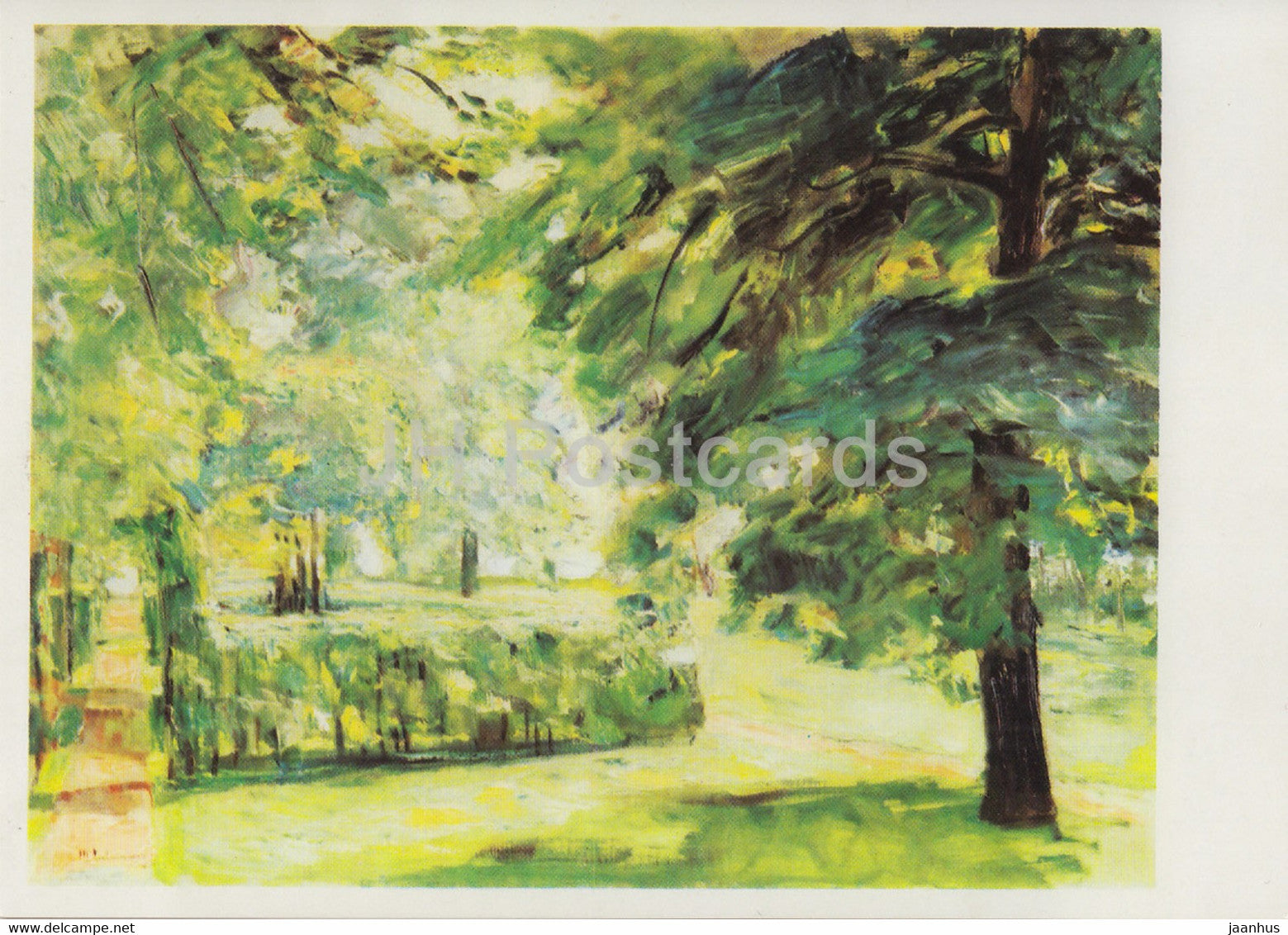 painting by Max Liebermann - Parklandschaft - park - 1695 - German art - Germany DDR - unused - JH Postcards