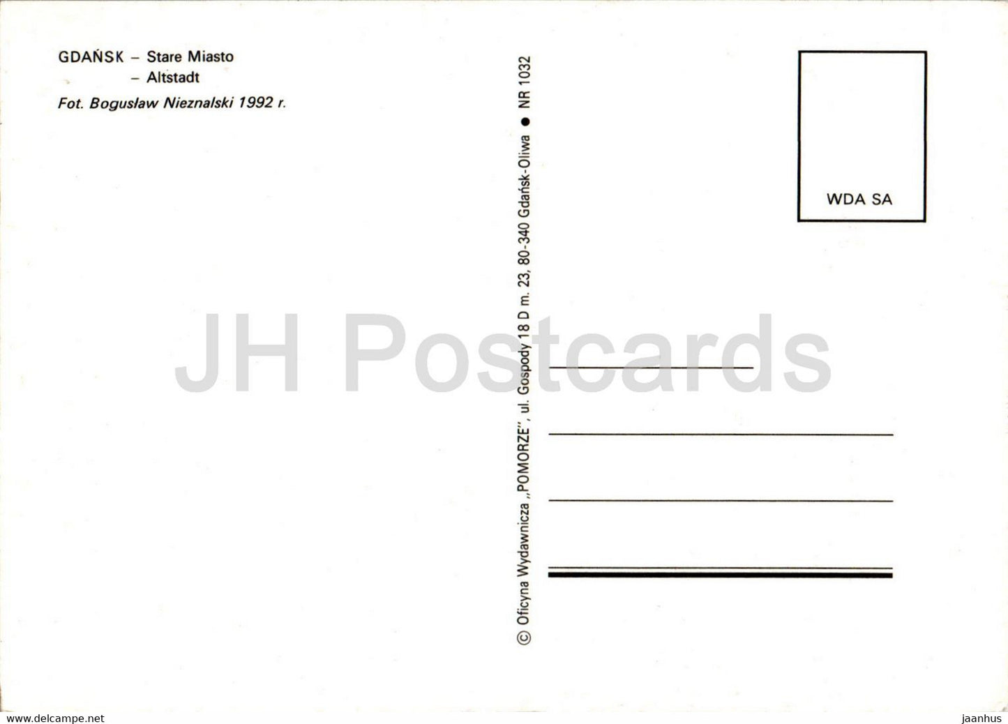 Gdansk - Stare Miasto - 1992 - Poland - unused