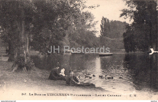 Le Bois de Vincennes Pittoresque - Lac et Canards - 347 - old postcard - 1919 - France - used - JH Postcards