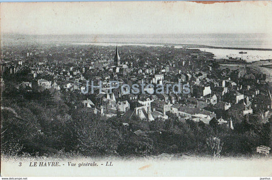 Le Havre - Vue Generale - 3 - old postcard - 1920s - France - used - JH Postcards