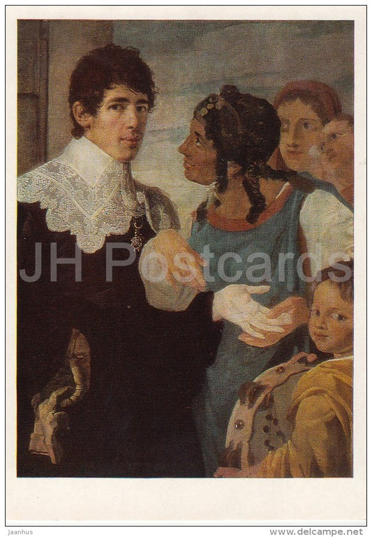 painting by V. Shebuyev - Self-Portrait . Fortune-Telling , 1805 - Russian art - Russia USSR - 1987 - unused - JH Postcards