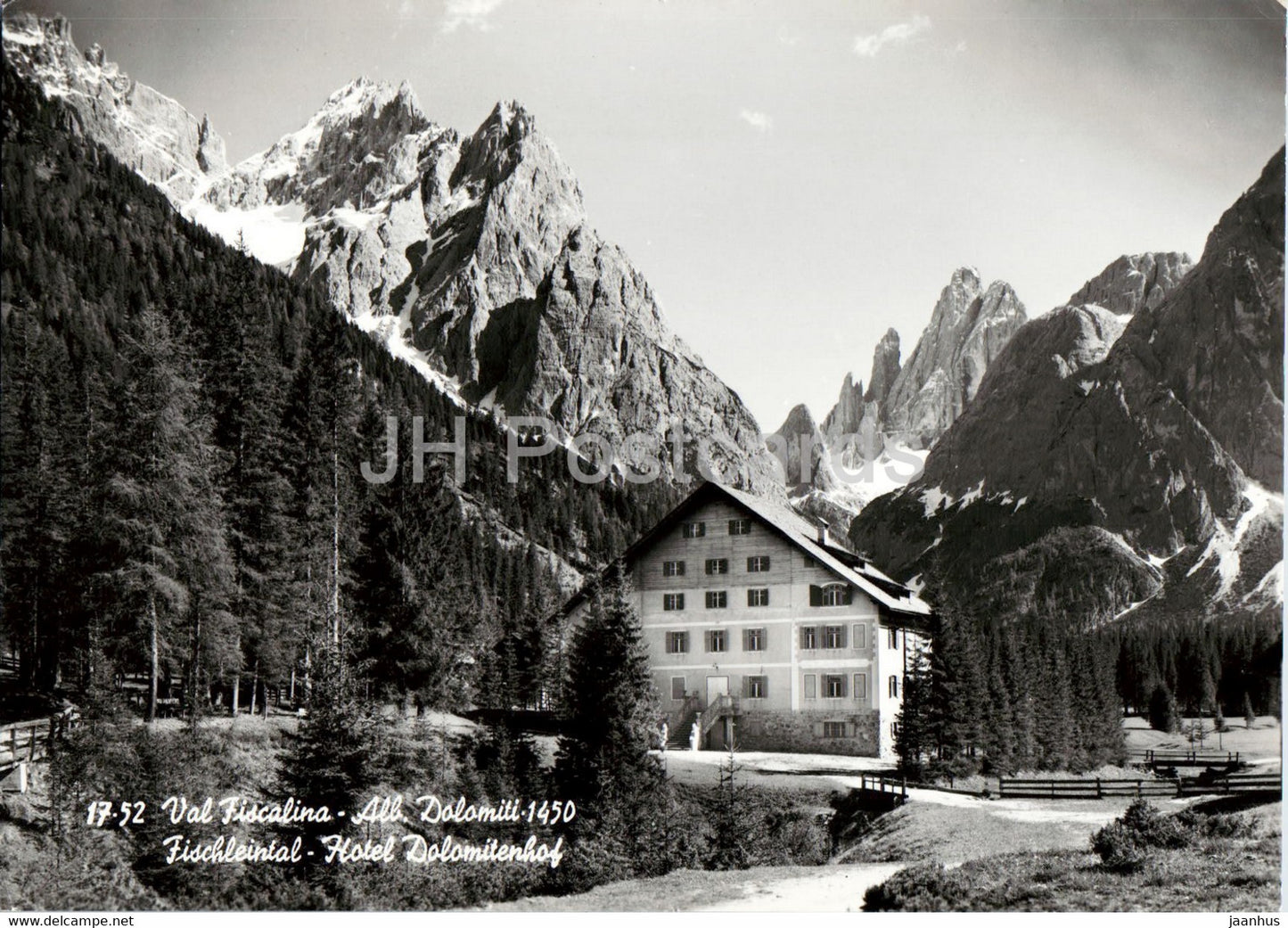 Val Fiscalina 1454 m - Alb Dolomiti - Fischleintal - Hotel Dolomitenhof - 1966 - Italy - used - JH Postcards