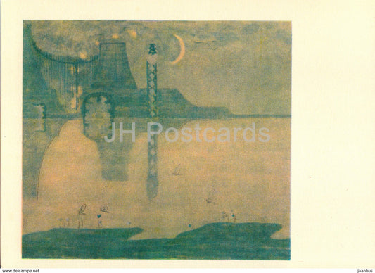 painting by M. Ciurlionis - Sonata of the Grass Snake . Scherzo - Lithuanian art - 1978 - Lithuania USSR - unused - JH Postcards