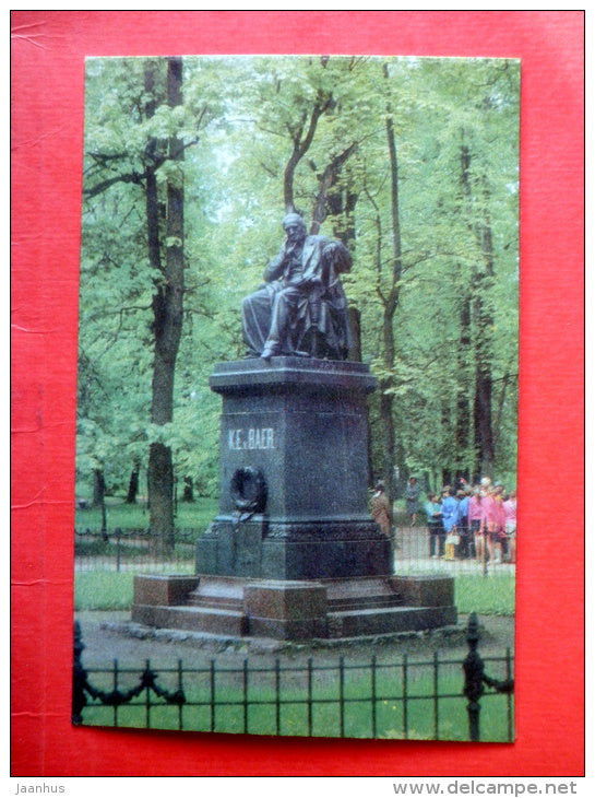 Monument to embryologist K. E. v. Baer - Tartu University - 1974 - USSR Estonia - unused - JH Postcards