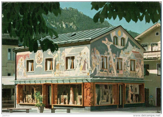 Passionsspieldorf Oberammergau - Haus H. u. A. Heinzeller mit Wandfresken - Germany - 1968 gelaufen - JH Postcards