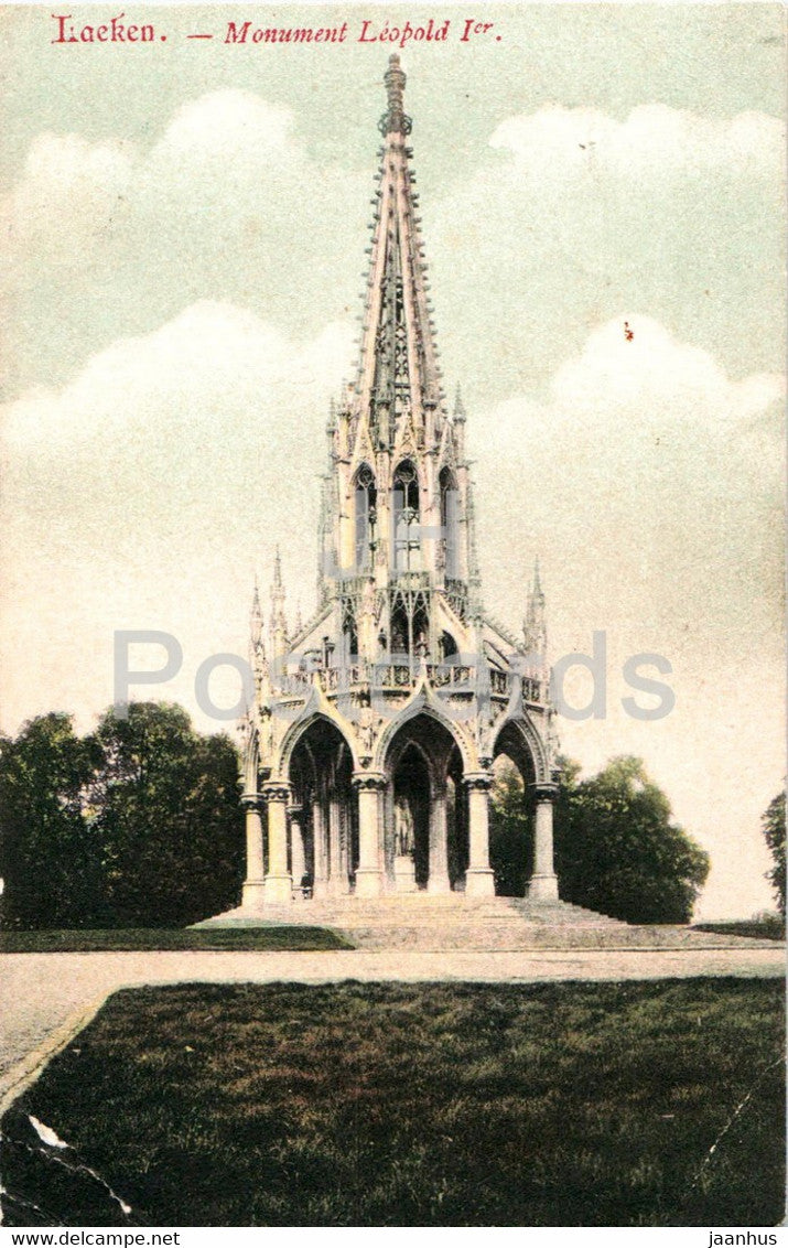 Laeken - Monument Leopold 1er - old postcard - 1907 - Belgium - used - JH Postcards