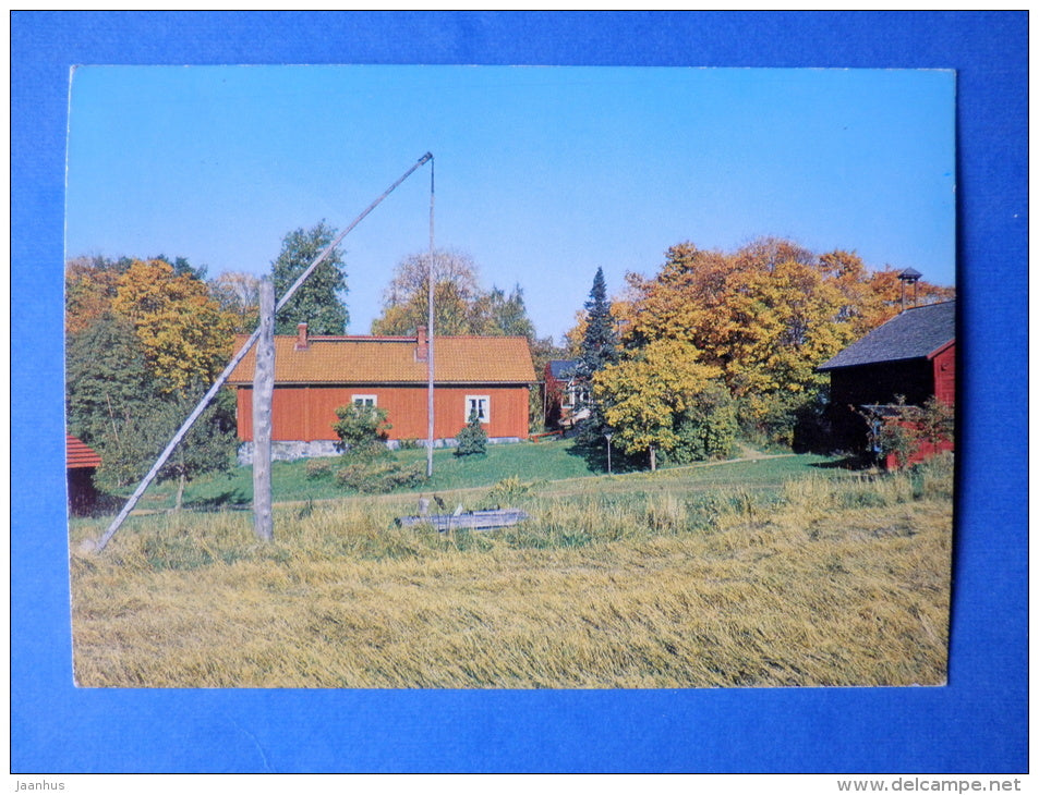 country house - well - Kreeta Haapsalo , finnish singer - circulated in Finland 1992 , Mikkeli - Finland - used - JH Postcards