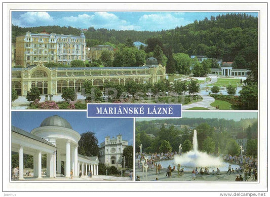 Marianske Lazne - Marienbad - colonnade - fountain - Czech Republic - used 2001 - JH Postcards