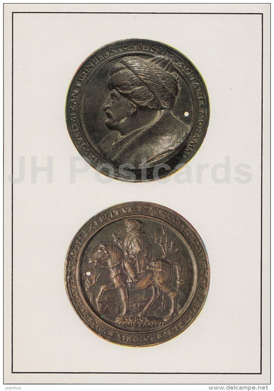 Medal of Sultan Muhammad II , 1481 . Italy - Renaissance Medals - 1987 - Russia USSR - unused - JH Postcards