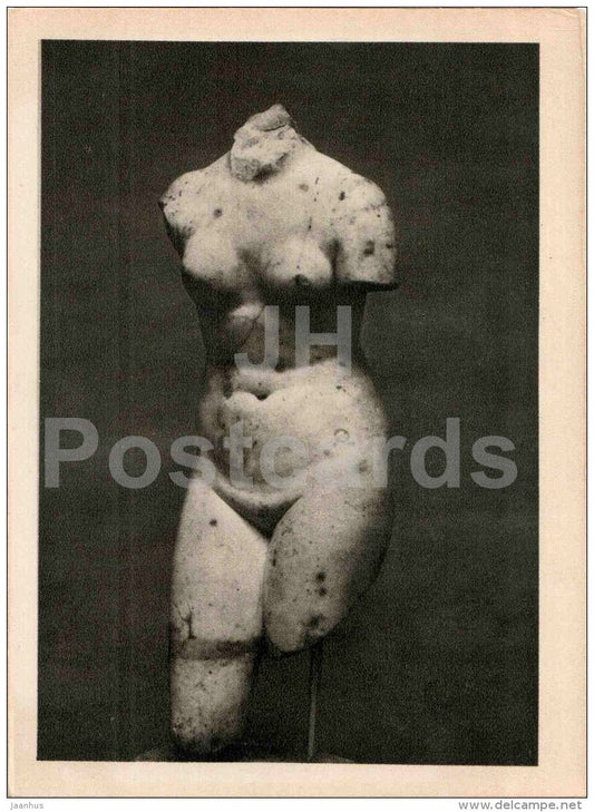 sculpture - Torso of Aphrodite - A copy of the Roman period to the Hellenistic statue - Ancient Greek art - unused - JH Postcards