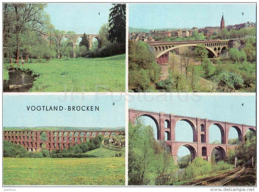 Vogtland - Syratalbrücke - Elstertalbrücke - Brücken - bridge - Germany - DDR - unused - JH Postcards