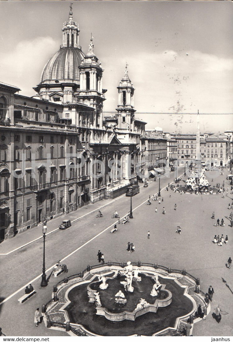 Roma - Rome - Piazza Navona - Navona Square - old postcard - 1957 - Italy - used - JH Postcards