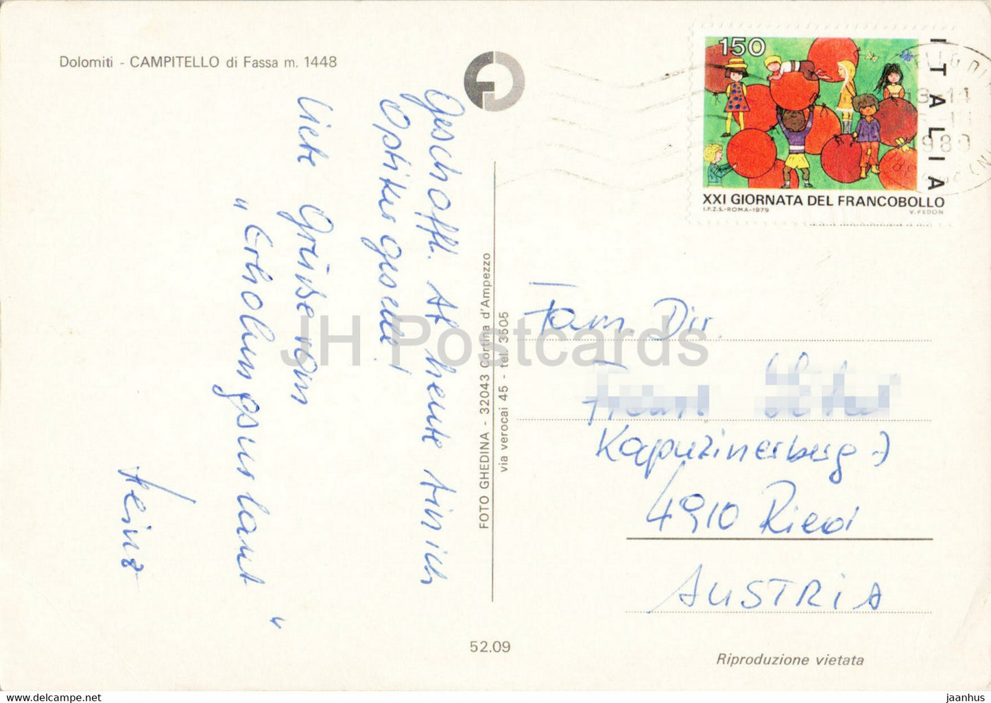 Dolomiti - Campitello di Fassa 1448 m - ski alpin - 1980 - Italie - occasion