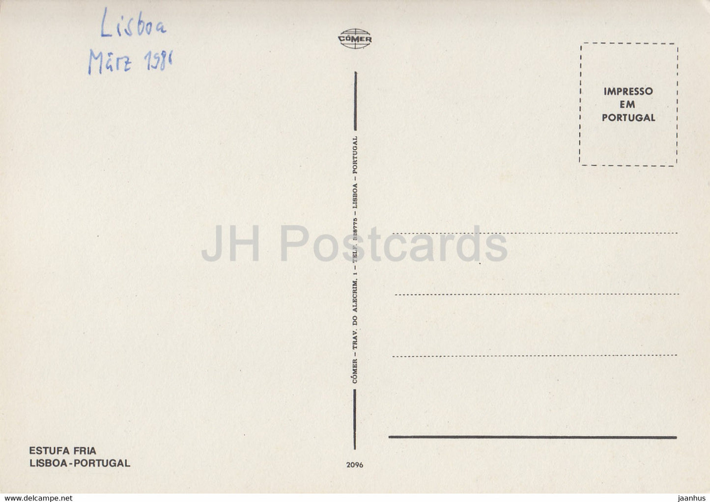 Lisbon - Lisboa - Estufa Fria - greenhouse - 1981 - Portugal - used