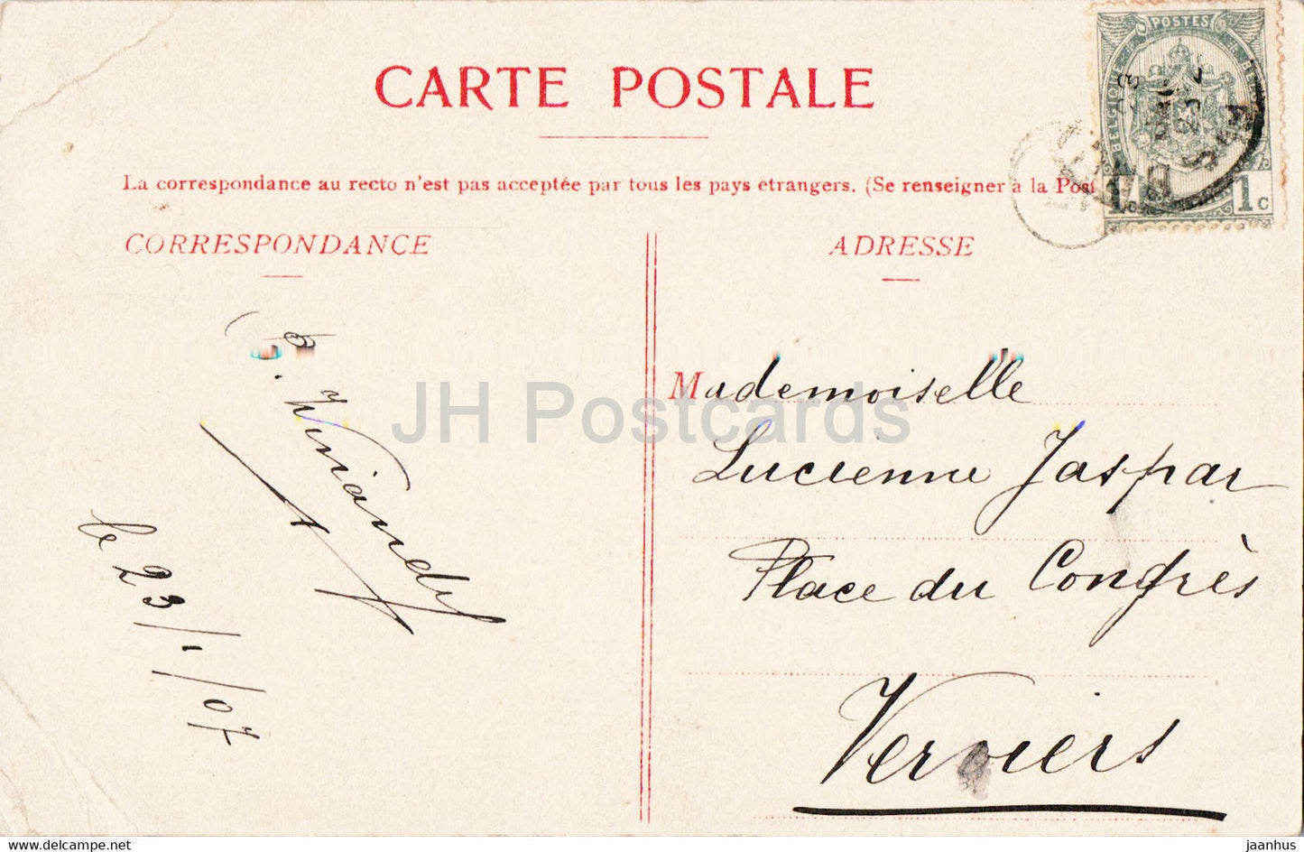 Laeken - Monument Léopold 1er - carte postale ancienne - 1907 - Belgique - occasion