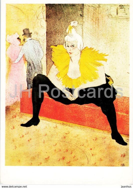 painting by Henri de Toulouse-Lautrec - Sitzender Clown - Sitting Clown - circus - French art - Germany DDR - unused - JH Postcards