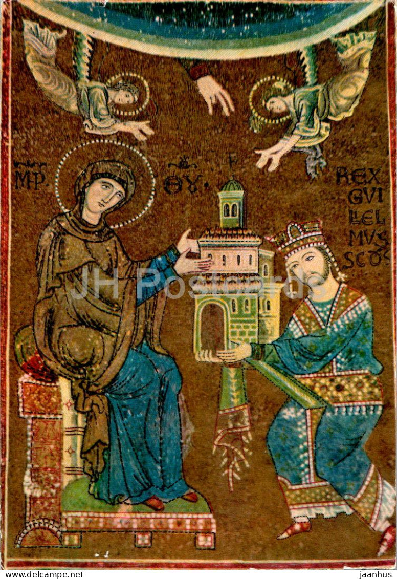 Monreale - Guglielmo offre il Tempio alla Vergine - William offers the Temple to the Virgin - 9690 - 1989 - Italy - used - JH Postcards