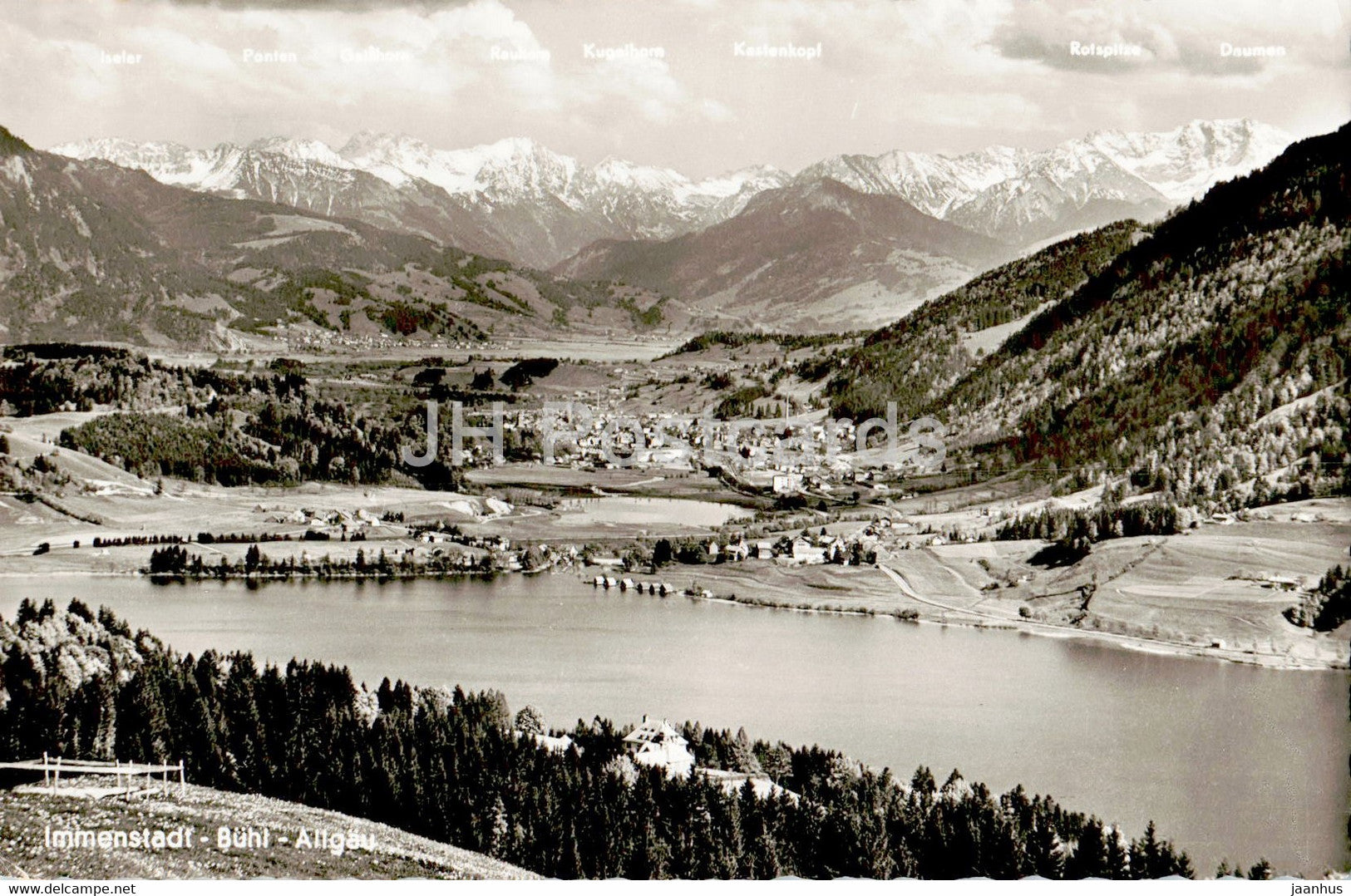Immenstadt - Buhl - Allgau - kl Alpsee - Illertal - old postcard - 1957 - Germany - used - JH Postcards