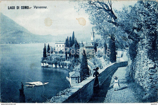 Lago di Como - Varenna - 1278 - old postcard - 1909 - Italy - used - JH Postcards