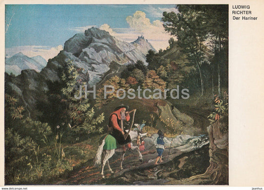 painting by Ludwig Richter - Der Harfner - The Harper - 2996 - German art - Germany - unused - JH Postcards