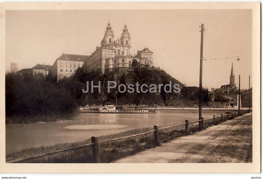 Wachau - Stift Melk - ship - 24536 - old postcard - Austria - unused - JH Postcards