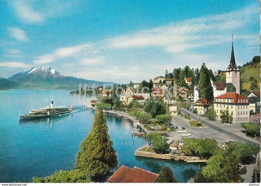 Weggis am Vierwaldstattersee mit Pilatus - ship - steamer - 1978 - Switzerland - used - JH Postcards