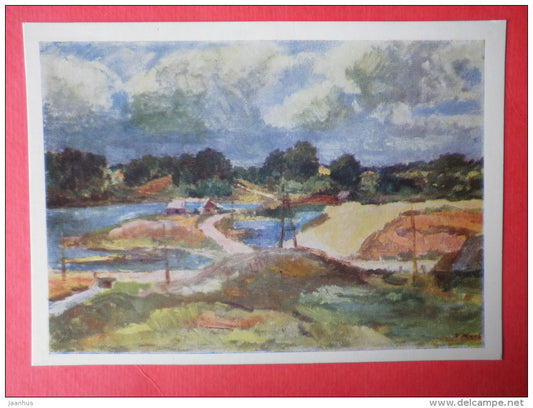 painting by V. Mackevicius - Surroundings of Aukstadvaris , 1964 - lithuanian art - unused - JH Postcards