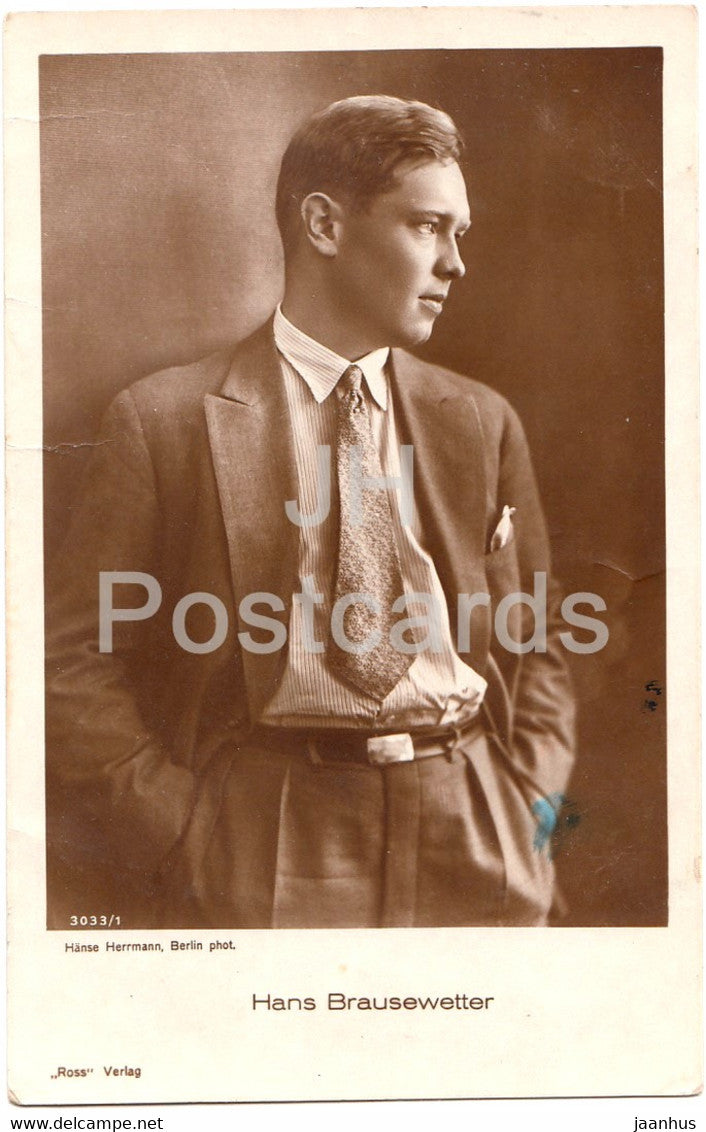 German actor Hans Brausewetter - Film - Movie - 3033 - 1933 - Germany - old postcard - used - JH Postcards