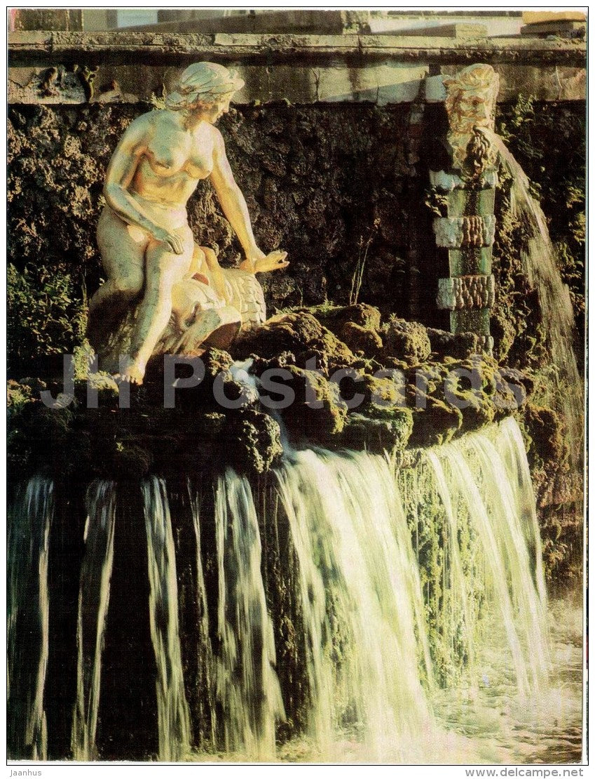 Neva statue - fountain - Petrodvorets - 1977 - Russia USSR - unused - JH Postcards