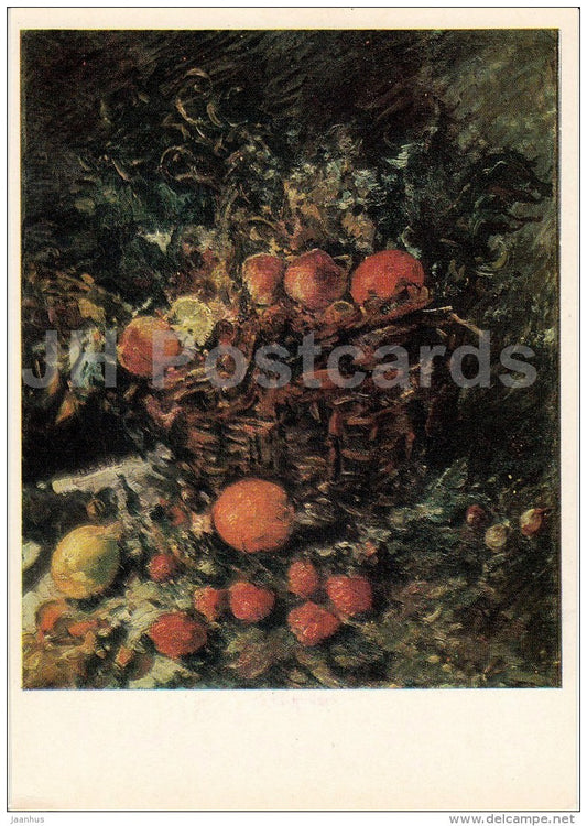 painting by P. Korovin - Fruits and Strawberries , 1930 - still-life - Russian Art - 1982 - Russia USSR - unused - JH Postcards