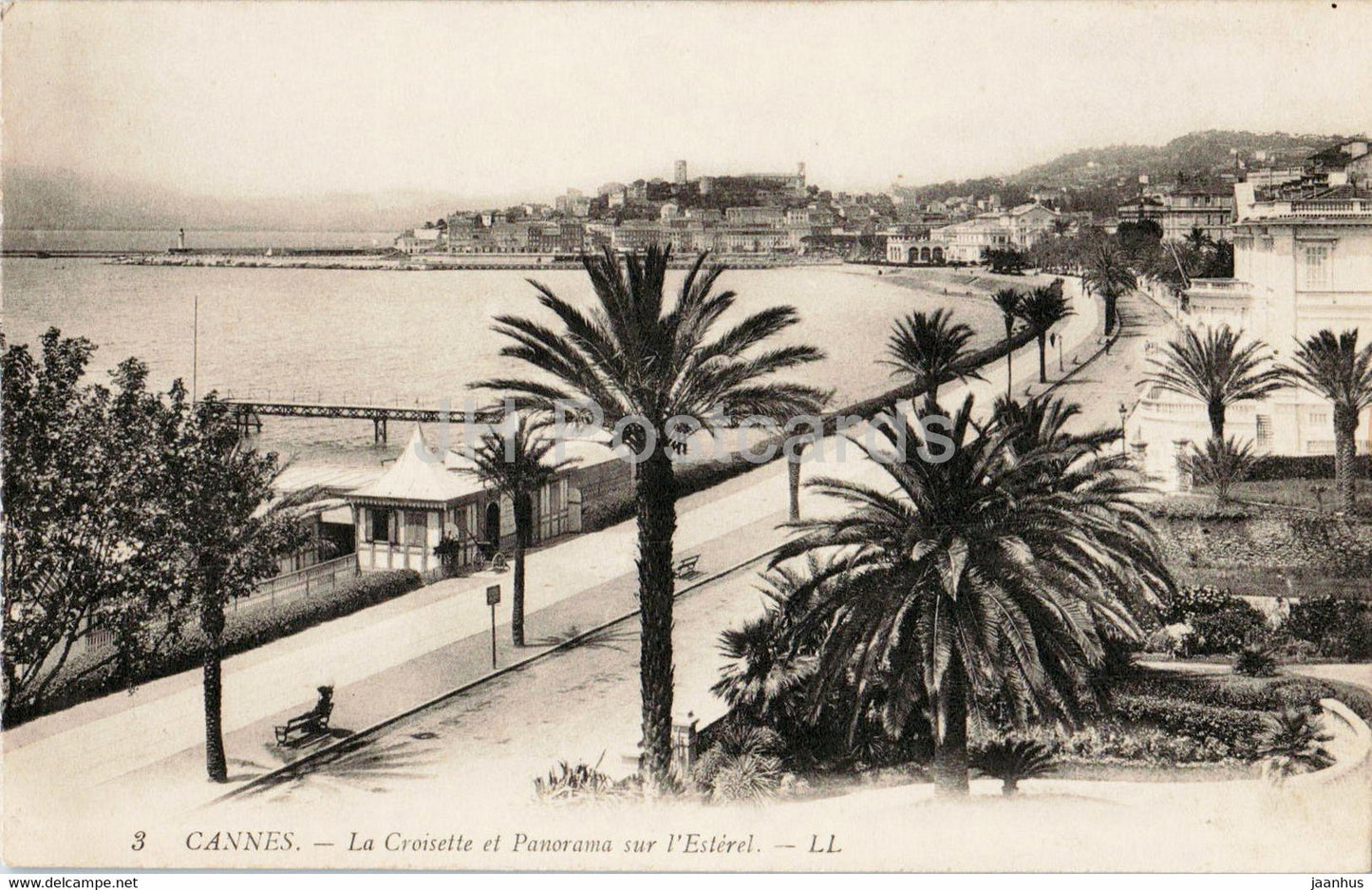 Cannes - La Croisette et Panorama sur l'Esterel - 3 - old postcard - France - unused - JH Postcards