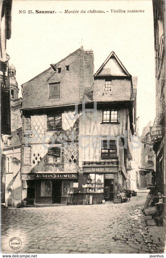 Saumur - Montee du chateau - Vieilles maisons - 23 - old postcard - France - unused - JH Postcards