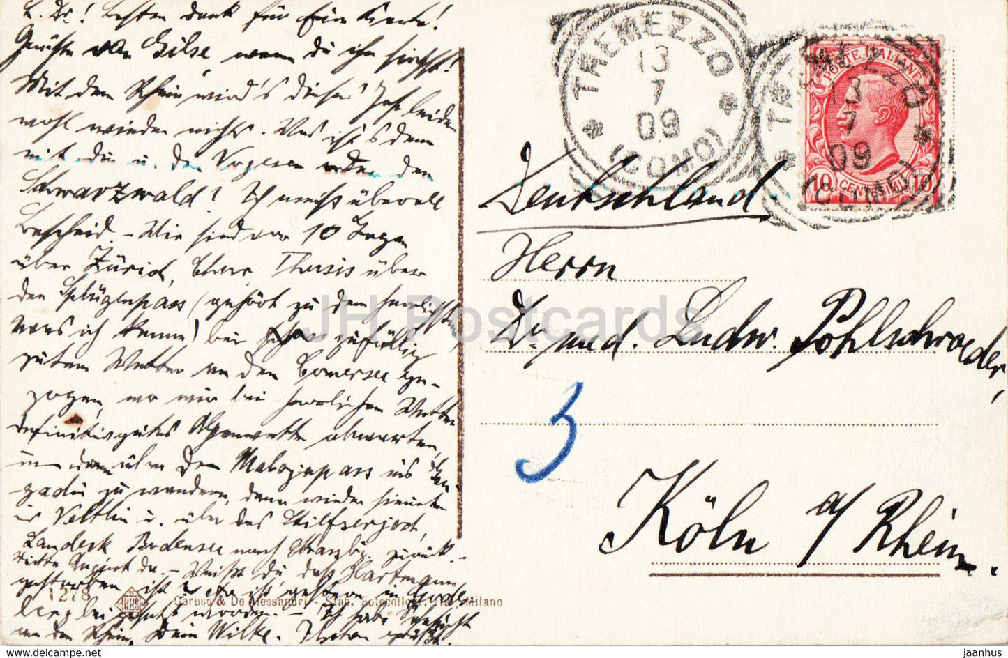 Lago di Como - Varenna - 1278 - old postcard - 1909 - Italy - used