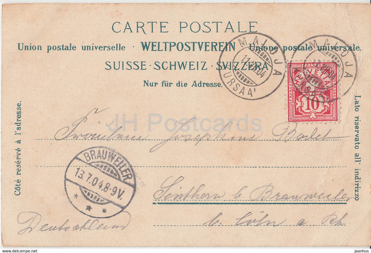 Sils Maria – 6780 – alte Postkarte – 1904 – Schweiz – gebraucht