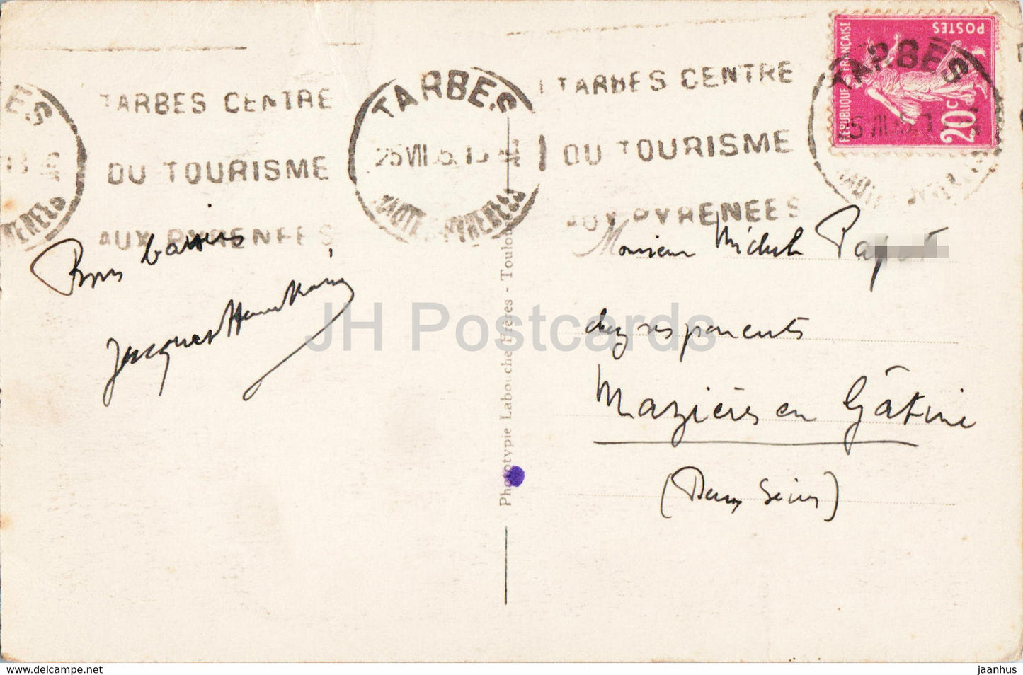 Tarbes - Vue Generale et Chaine de Pyrenees - 80 - old postcard - France - used