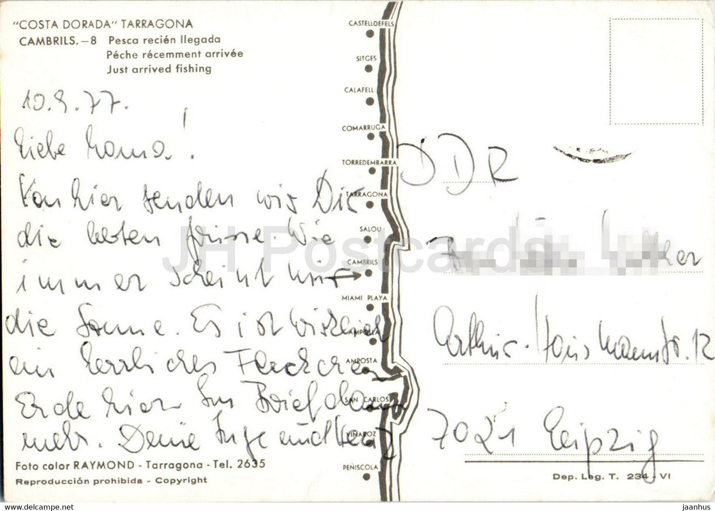 Cambrils - Pesca recien llegada - vient d'arriver à la pêche - 8 - 1977 - Espagne - utilisé