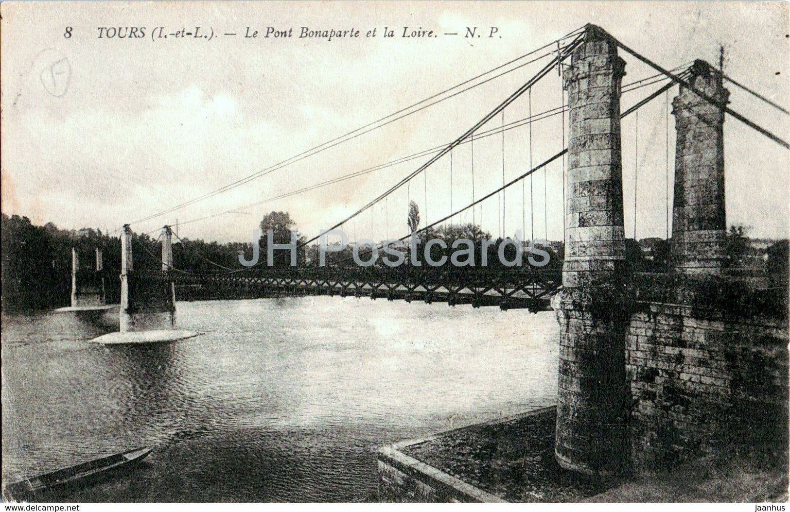 Tours - Le Pont Bonaparte et la Loire - 8 - bridge - old postcard - France - used - JH Postcards